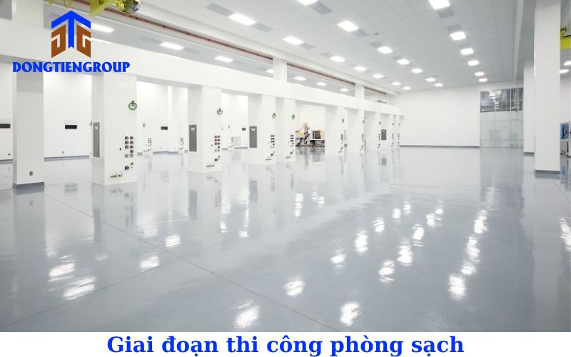 Đây là giai đoạn thi công phần thô cho phòng sạch