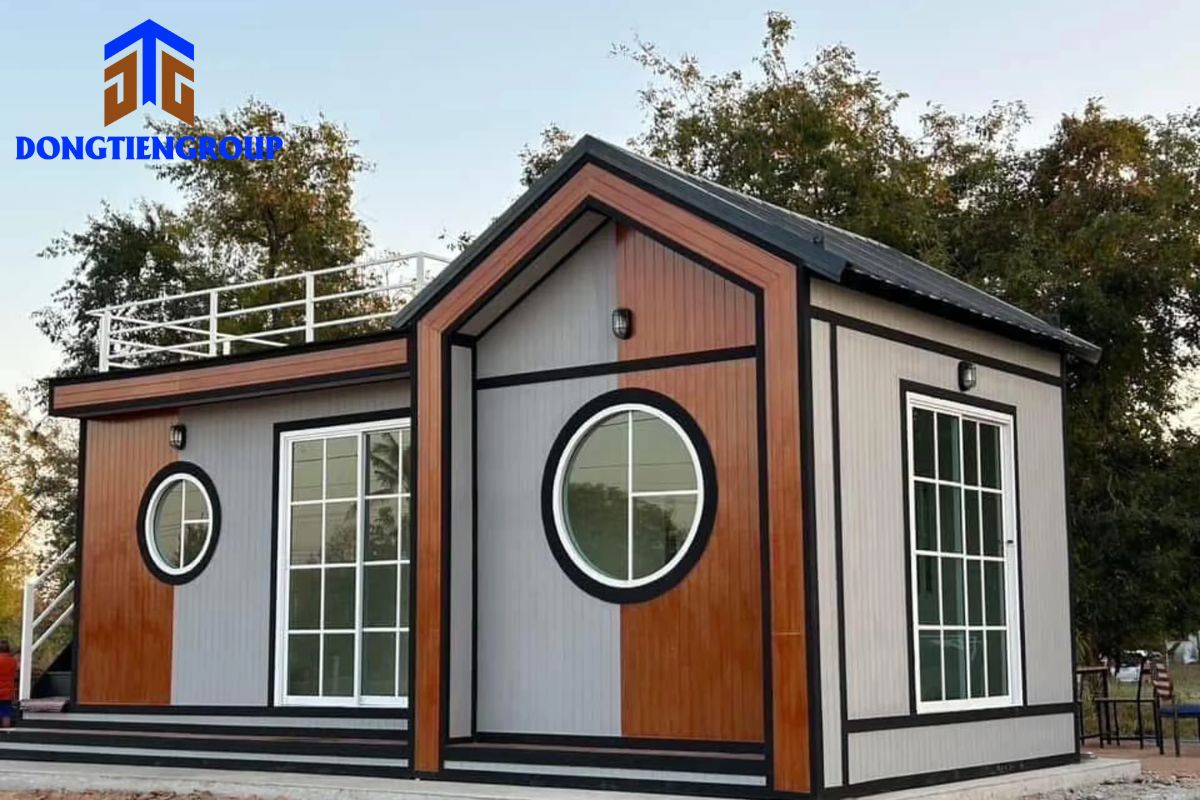 Mẫu thiết kế nhà lắp ghép đẹp với mái hình chữ A