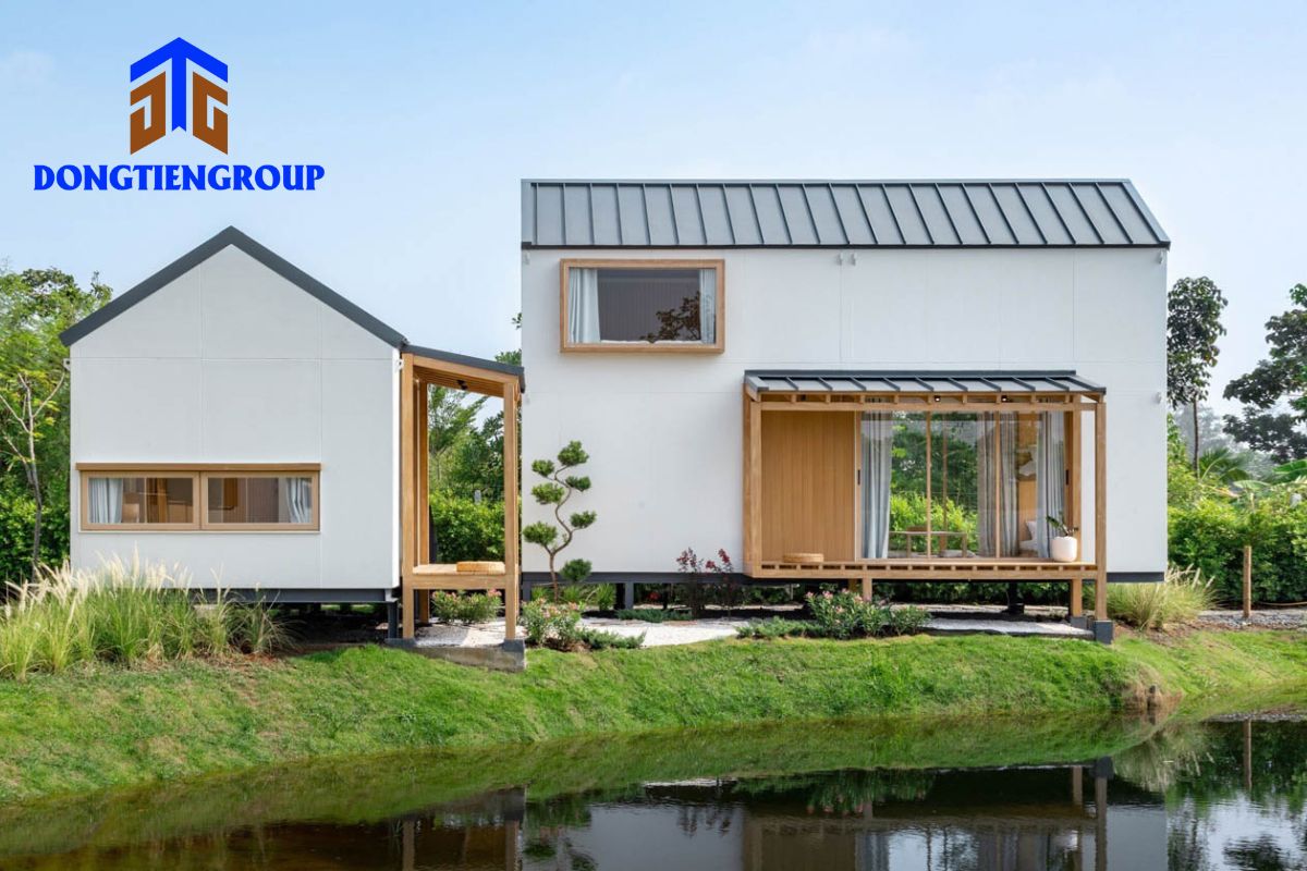 Mẫu nhà lắp ghép mái nhật đơn giản đẹp