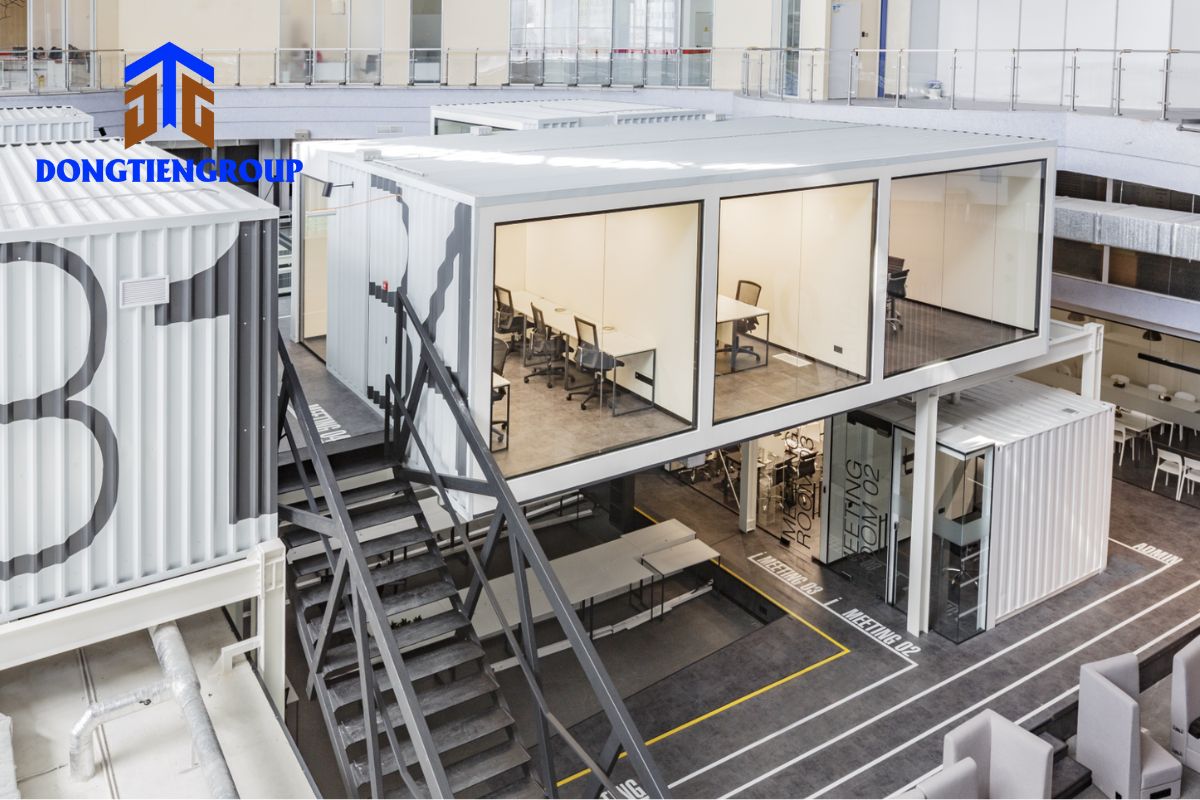 Mẫu nhà lắp ghép container sử dụng làm văn phòng 