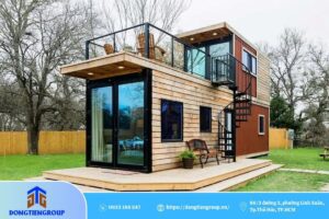 Mẫu nhà lắp ghép gác lửng 30m2